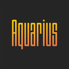 Aquarius Zodiac Gradient Typography Design