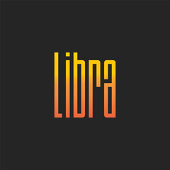 Libra Zodiac Gradient Typography Design
