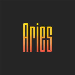 Aries Zodiac Gradient Typography Design