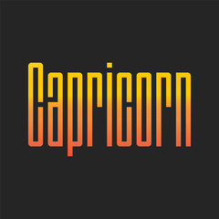 Capricorn Zodiac Gradient Typography Design