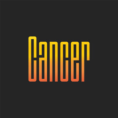 Cancer Zodiac Gradient Typography Design