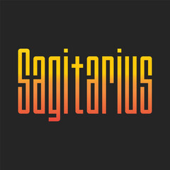 Sagitarius Zodiac Gradient Typography Design