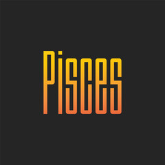Pisces Zodiac Gradient Typography Design