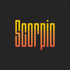 Scorpio Zodiac Gradient Typography Design