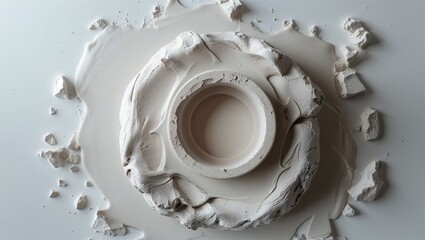 clean clay zoomed-in on a white background