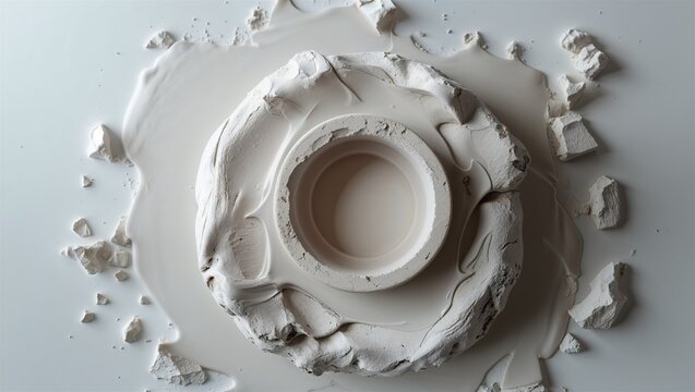 clean clay zoomed-in on a white background - Powered by Adobe