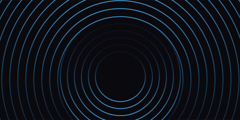 Blue abstract background with glowing circles. Swirl circular lines pattern. Geometric spiral. Twirl element. Modern graphic design. Futuristic technology concept.