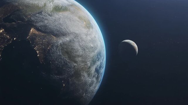 Background with planet and space