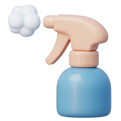 Cartoonlike spray bottle with a mist of air spray