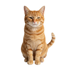 Obraz premium Adorable ginger cat with a sweet expression sitting gracefully and facing the camera