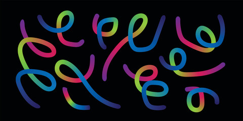 A vibrant neon color illustration of alphabet letters and numbers forms a colorful love symbol design