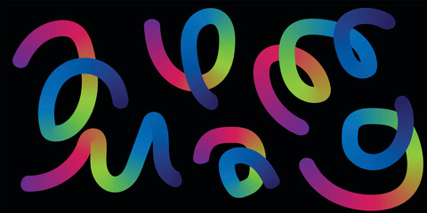 A vibrant neon color illustration of alphabet letters and numbers forms a colorful love symbol design