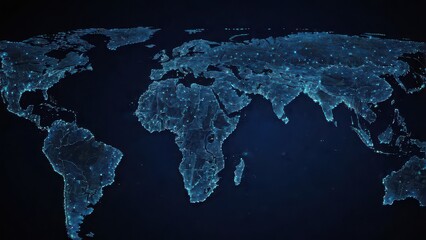 World map with glowing connections representing global network connectivity