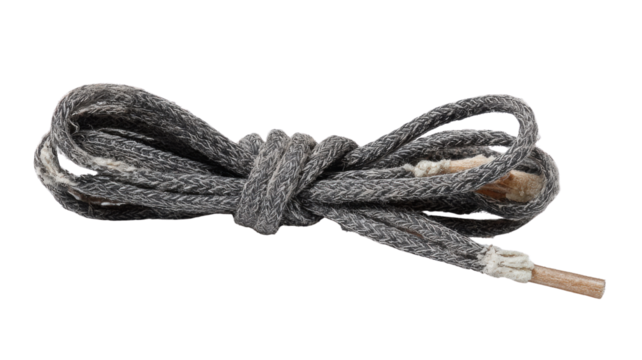 Folded rope on white background 