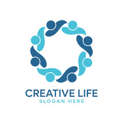 Abstract People Community Logo Collection Vector