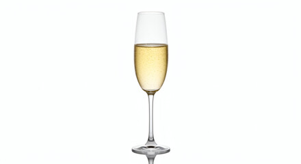 Sparkling champagne flute brimming with golden bubbly liquid, perfect for celebrations, toasts, and festive occasions, capturing joy and elegance.