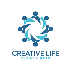 Abstract People Community Logo Collection Vector