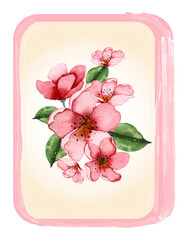 A detailed illustration of a Mahjong tile featuring a delicate floral design. Perfect for use in Asian-inspired designs, game artwork, cultural decorations, invitations, or pattern creations. Ideal fo