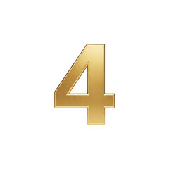 Stunning golden number four on solid renders a sense of opulence and luxury, perfect for celebratory designs