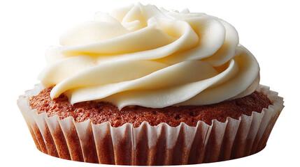 A cup cake cut in half, revealing the delicious strawberry filling inside