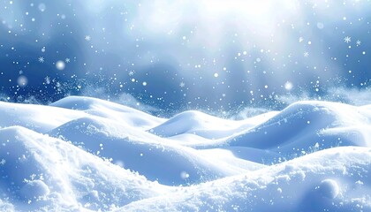 Snowy winter landscape with soft light