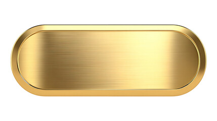 Gold metal plate with place for text isolated on white background. 3D 