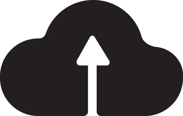 Cloud upload icon with arrow on white background black , arrow, black, cloud, cloud computing