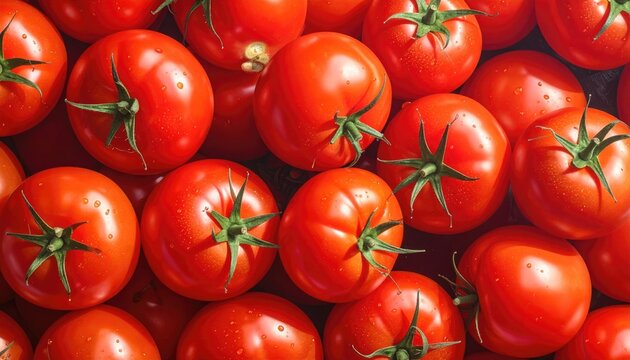 Red tomatoes clustered close together
