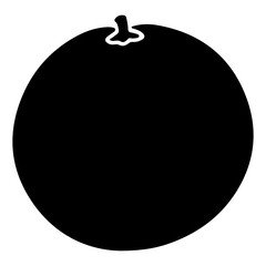 Black silhouette of an orange, simple vector icon