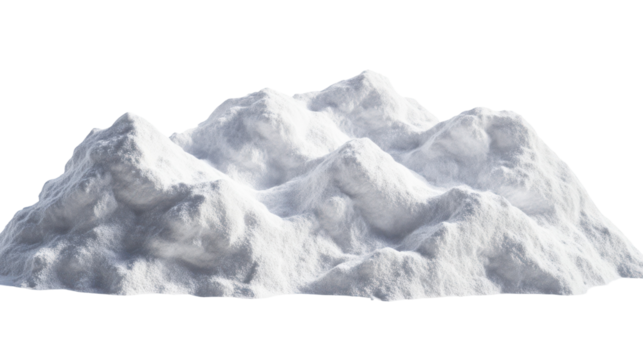 Snow sculpture of a winter landscape scene ultra realistic high resolution on transparent background