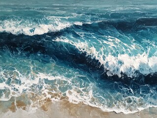 Coastal & Crystal Abstracts – 海と結晶の抽象画セット