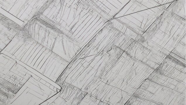 Abstract geometric pattern of overlapping rectangles and lines in grayscale.