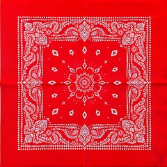 Red bandana with white patternRed bandana with white pattern