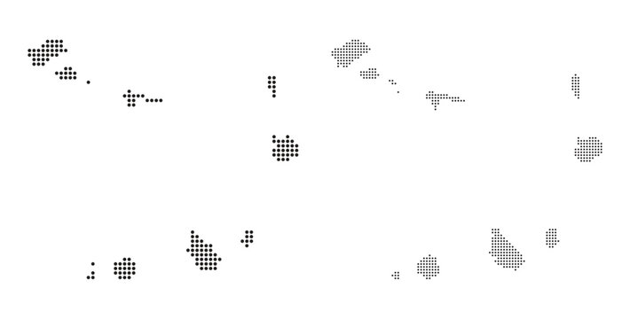 Cabo Verde archipelago map showing main islands with a modern black dotted or pixelated design pattern