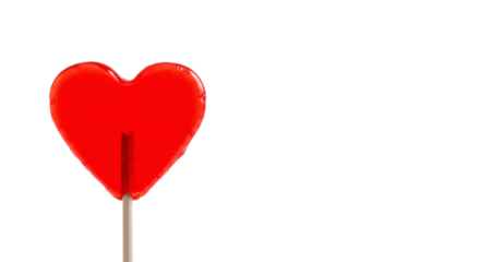 Red heart lollipop love valentine's day candy sweet treat dessert confectionery sugar valentines day gift on transparent background