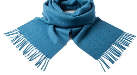 Aqua scarf winter fashion accessory neckwear warm clothing fringe style soft fabric cozy apparel accessory on transparent background
