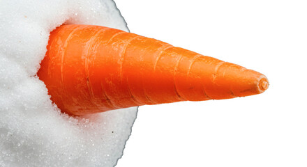 Carrot nose snowman winter snow holiday christmas festive season vegetable orange garden cold weather on transparent background