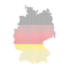 Fototapeta premium Germany map with flag colors in dotted style vector illustration on white background