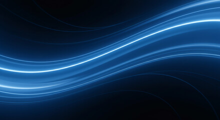 Stunning blue light trails flowing across a smooth surface, creating a sense of movement and flow, perfect for technology or futuristic concepts