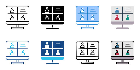 online conference icon set multiple style collection 
