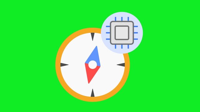 AI Compass featuring a compass needle integrated with a chip, representing guidance in artificial intelligence ethics, direction, and responsible innovation.