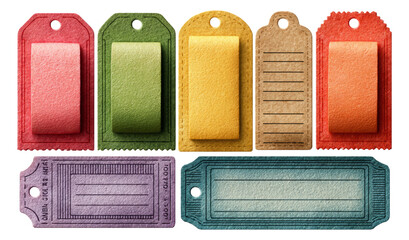 Colorful Vintage Labels with Blank Spaces for Customization and Design