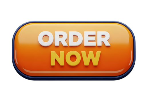 Shiny orange order now button for online shopping