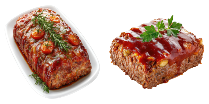 Delicious meatloaf with tomatoes and rosemary, ready to serve 