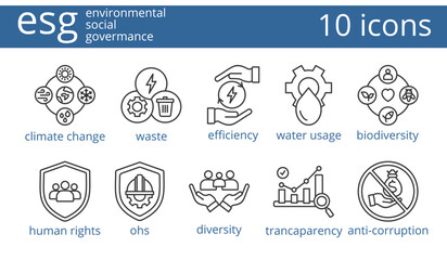 planning
esg (environmental, social, governance)  icon vector illustration concept