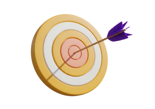 Arrow perfectly hits bullseye on target