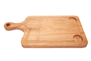 Rustic wooden cutting board with handle, kitchen utensil