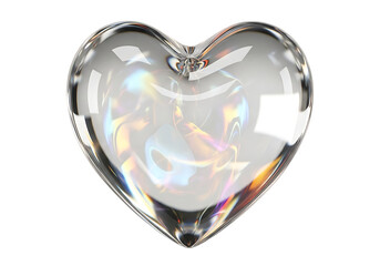 Sparkling crystal heart pendant with rainbow refractions