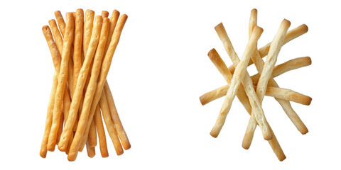 Delicious, golden breadsticks, arranged artfully. A perfect snack or accompaniment to a meal, these breadsticks are a delight for the eyes and the taste buds