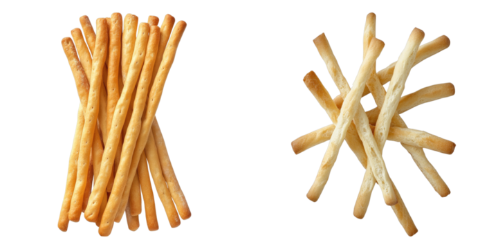 Delicious, golden breadsticks, arranged artfully. A perfect snack or accompaniment to a meal, these breadsticks are a delight for the eyes and the taste buds